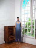 Powder Blue to Celestial Blue Ombré Evening Suit Set with a Flowing Georgette Dupatta with Tassel Detailing