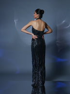 Black Embellished Silver Sequin Co-ord Set