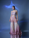 Blush Pink Ombré Sharara with Embroidered Top