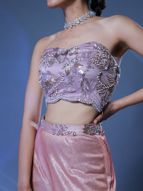Blush Pink Ombré Sharara with Embroidered Top