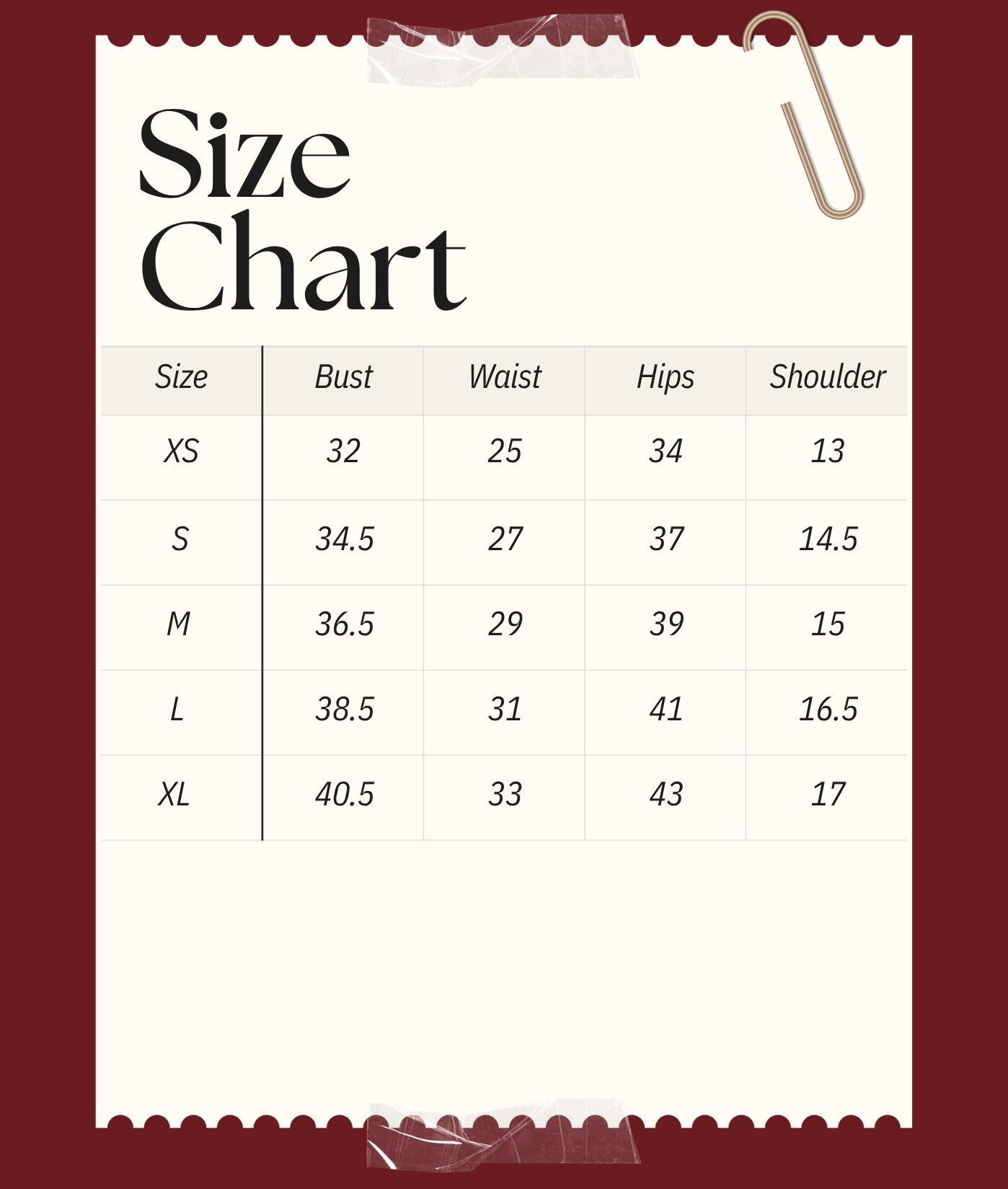 Size Chart